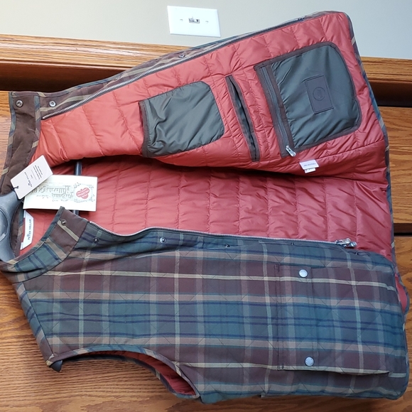 Peter Millar Crown men's Large full-zip waxed tartan vest - Picture 3 of 8